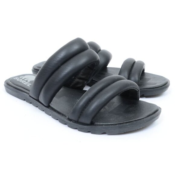 Sorel Shoes - Sorel Women's Ella II Puff Slide Sandal Black, Sea Salt Size 7.5 Vacay Beach Tra